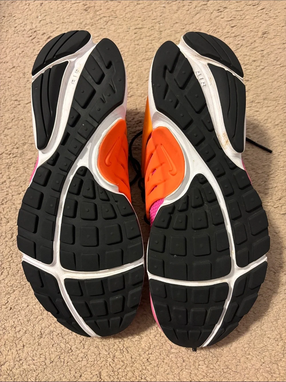 Nike Women's Bright Pink Athletic Sneakers with Orange Accents